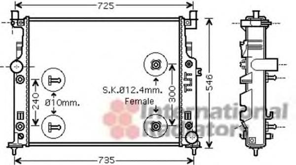 30002436 VAN Wezel radiador de esfriamento de motor