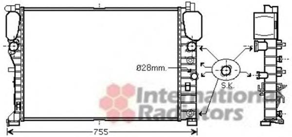 30002459 VAN Wezel radiador de esfriamento de motor