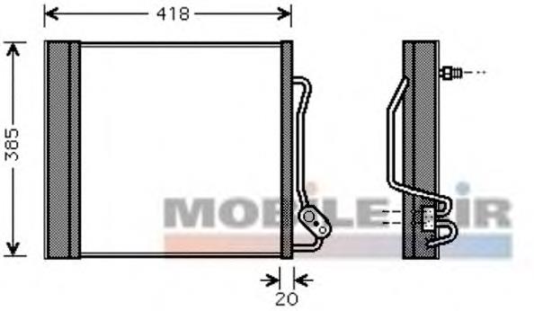 29005010 VAN Wezel radiador de aparelho de ar condicionado