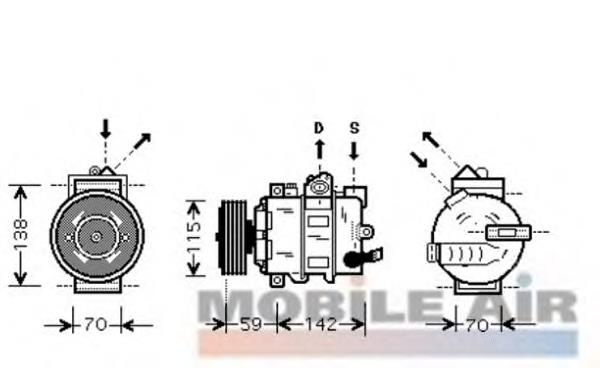 5800K284 VAN Wezel compressor de aparelho de ar condicionado