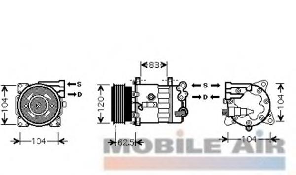 4000K321 VAN Wezel compressor de aparelho de ar condicionado