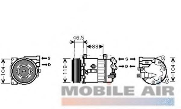 4000K326 VAN Wezel compressor de aparelho de ar condicionado