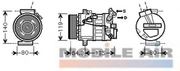 4300K394 VAN Wezel compressor de aparelho de ar condicionado