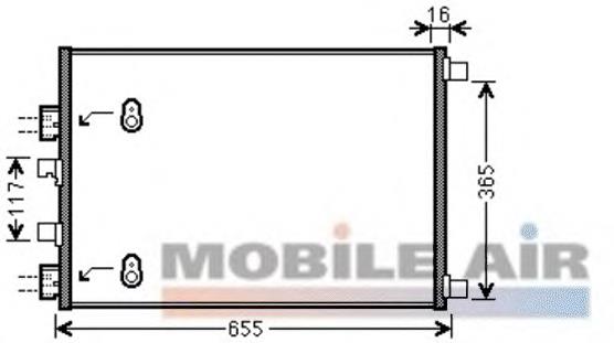 43005422 VAN Wezel radiador de aparelho de ar condicionado