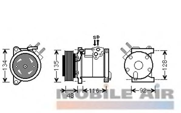 0700K102 VAN Wezel compressor de aparelho de ar condicionado