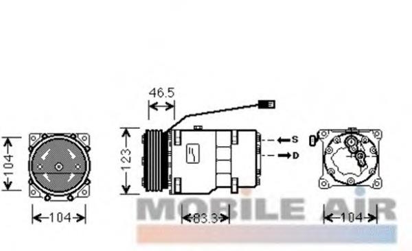 0900K257 VAN Wezel compressor de aparelho de ar condicionado