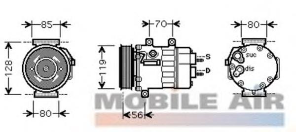 0900K253 VAN Wezel compressor de aparelho de ar condicionado