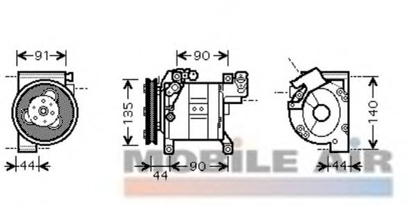 1300K322 VAN Wezel compressor de aparelho de ar condicionado