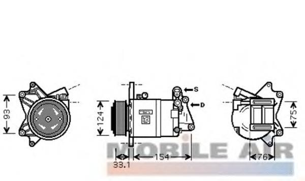 1300K321 VAN Wezel compressor de aparelho de ar condicionado