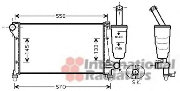 17002368 VAN Wezel radiador de esfriamento de motor