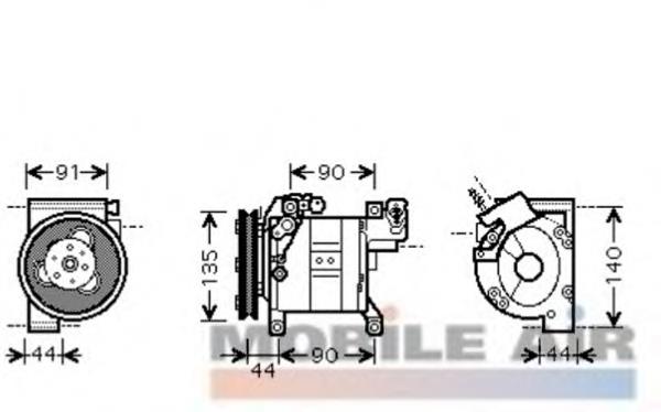 1300K323 VAN Wezel compressor de aparelho de ar condicionado