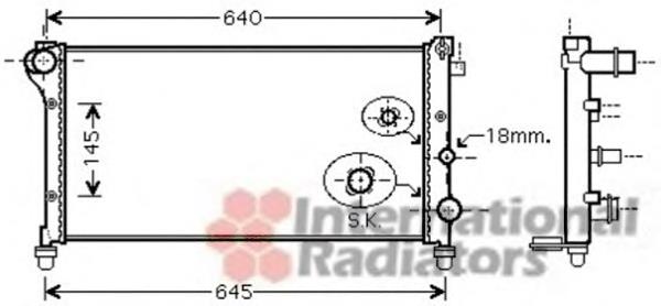 Radiador de esfriamento de motor 17002379 VAN Wezel