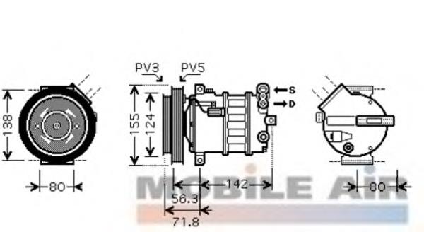 0100K107 VAN Wezel compressor de aparelho de ar condicionado