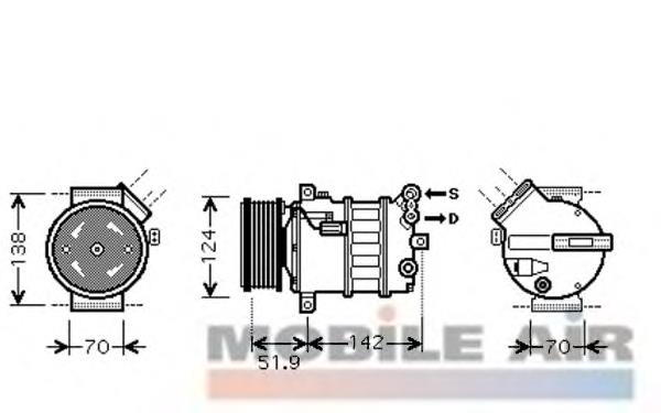 0100K112 VAN Wezel compressor de aparelho de ar condicionado