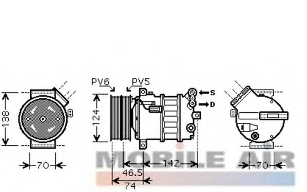 0100K106 VAN Wezel compressor de aparelho de ar condicionado