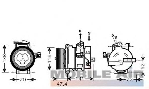 0200K188 VAN Wezel compressor de aparelho de ar condicionado