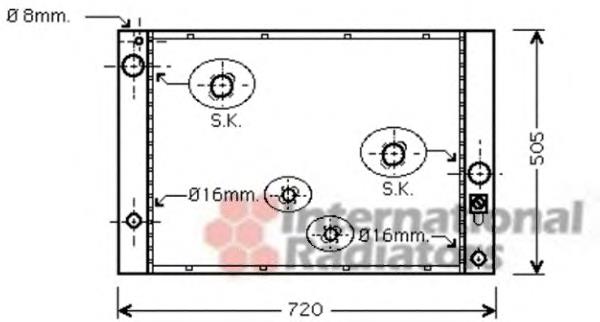 06002338 VAN Wezel radiador de esfriamento de motor