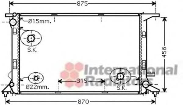 03002290 VAN Wezel radiador de esfriamento de motor