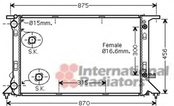 03002293 VAN Wezel radiador de esfriamento de motor