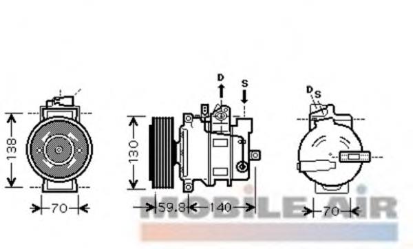 0300K295 VAN Wezel compressor de aparelho de ar condicionado