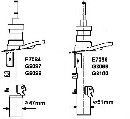 GH-353770V GH amortecedor dianteiro esquerdo