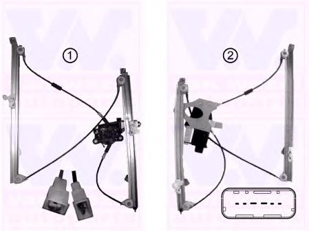 4331268 VAN Wezel mecanismo de acionamento de vidro da porta dianteira direita