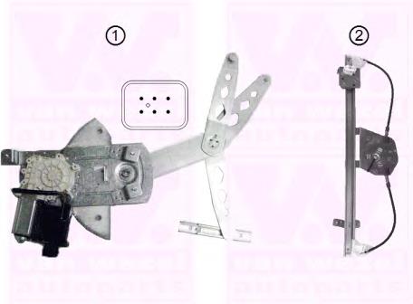3792265 VAN Wezel mecanismo de acionamento de vidro da porta dianteira esquerda