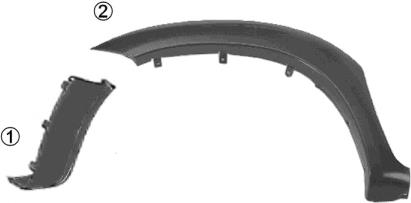 Expansor (placa sobreposta) de arco do pára-lama dianteiro esquerdo para Toyota FORTUNER (N5, N6)
