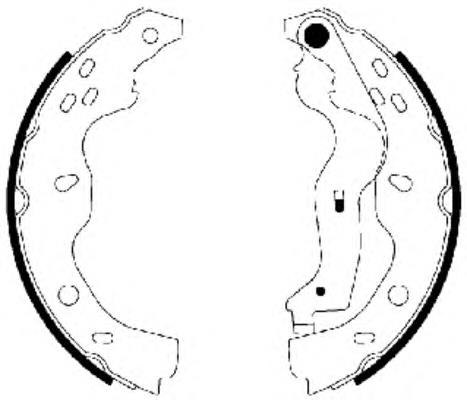 Sapatas do freio traseiras de tambor, montadas com cilindros, kit K23066 Brembo