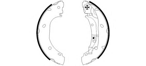 Sapatas do freio traseiras de tambor, montadas com cilindros, kit K23057 Brembo