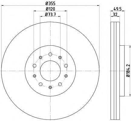 Disco do freio dianteiro BG9368C Delphi