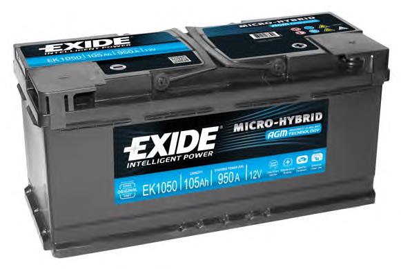 EK1050 Exide bateria recarregável (pilha)