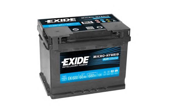 EK600 Exide bateria recarregável (pilha)