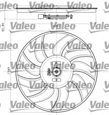 696350 VALEO ventilador elétrico de esfriamento montado (motor + roda de aletas esquerdo)