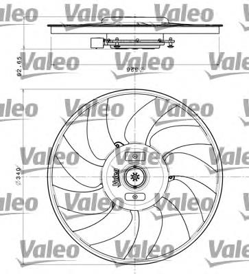 696349 VALEO ventilador elétrico de esfriamento montado (motor + roda de aletas direito)