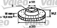 Тормозные диски 186685 VALEO