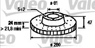 Передние тормозные диски 186715 VALEO