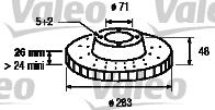 Передние тормозные диски 186702 VALEO