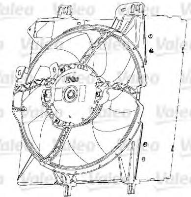 696238 VALEO difusor do radiador de esfriamento, montado com motor e roda de aletas