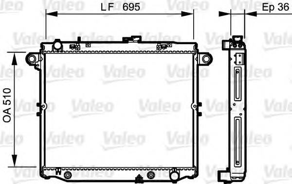 734190 VALEO radiador de esfriamento de motor