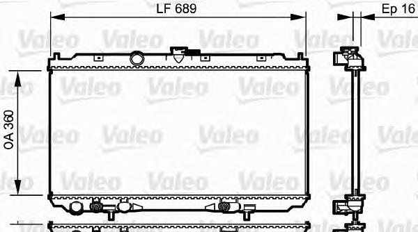 Radiador de esfriamento de motor 734706 VALEO