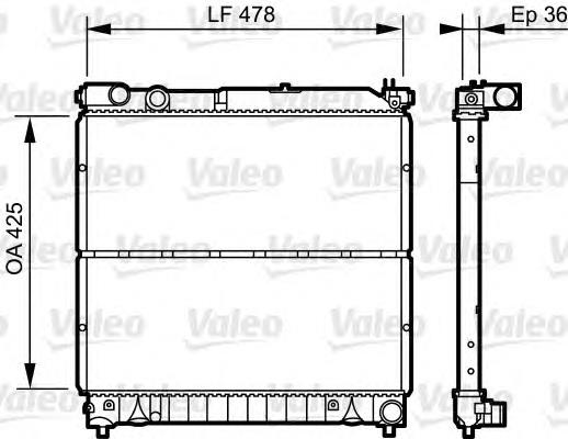 Radiador de esfriamento de motor 734919 VALEO