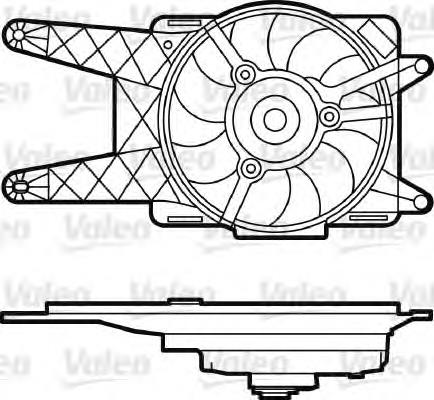 698562 VALEO difusor do radiador de esfriamento, montado com motor e roda de aletas