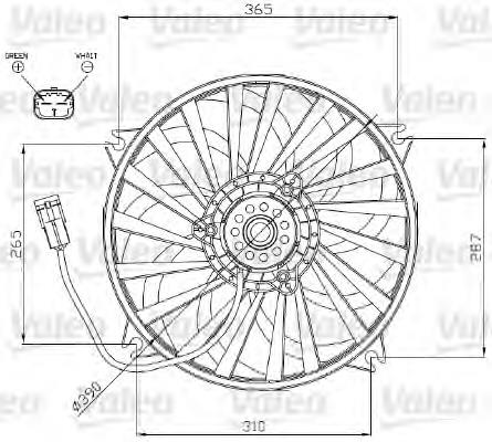 696177 VALEO ventilador elétrico de esfriamento montado (motor + roda de aletas)