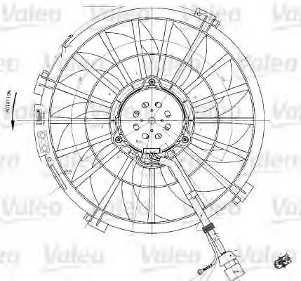 Ventilador elétrico de esfriamento montado (motor + roda de aletas) para Citroen Jumpy (BS, BT, BY, BZ)