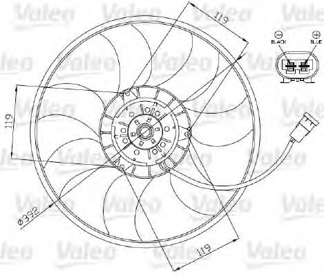 696013 VALEO ventilador elétrico de esfriamento montado (motor + roda de aletas)