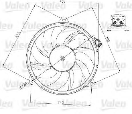 696071 VALEO ventilador elétrico de esfriamento montado (motor + roda de aletas)