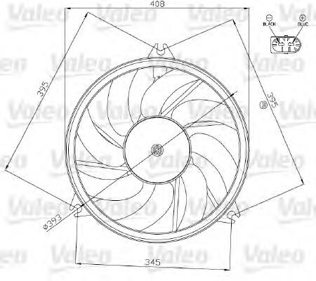 696070 VALEO ventilador elétrico de esfriamento montado (motor + roda de aletas)