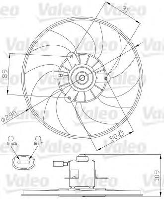 696286 VALEO ventilador elétrico de esfriamento montado (motor + roda de aletas)