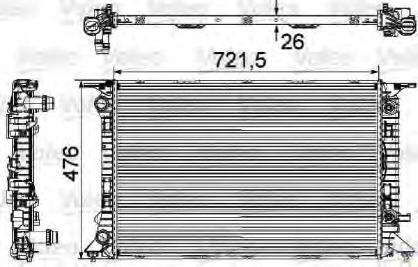 735472 VALEO radiador de esfriamento de motor